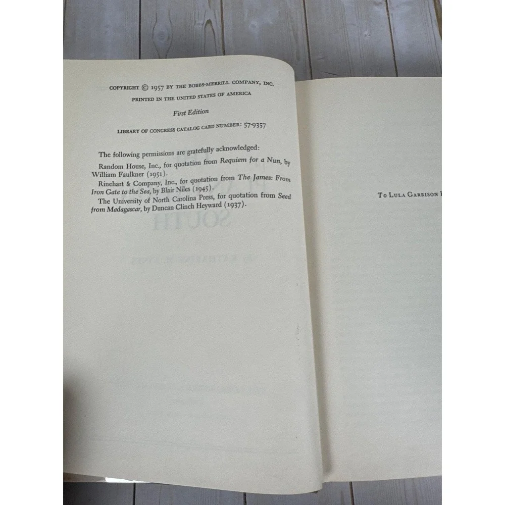 The Plantation South Katharine M. Jones 1957 First Edition History Bobbs-Merrill